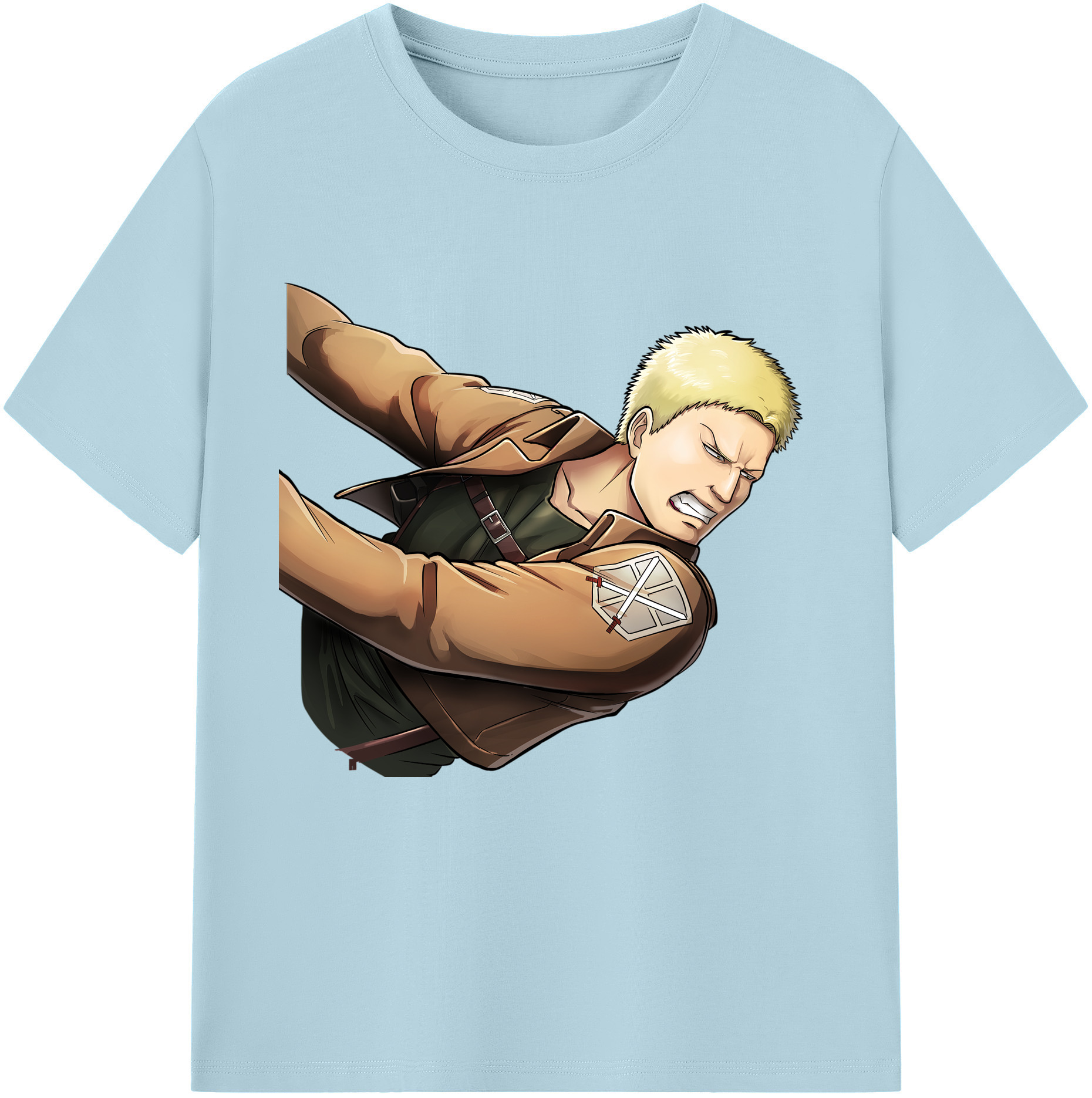 （画像用） 進撃の巨人 ライナー・ブラウン Attack on Titan Reiner Braun 綿100％半袖Tシャツ（フロントプリント）